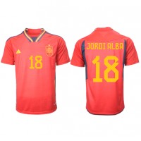 Pánský Fotbalový dres Španělsko Jordi Alba #18 MS 2022 Domácí Krátký Rukáv